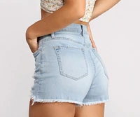 High Rise Cutoff Denim Shorts