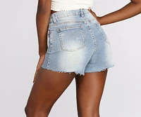 High Rise Cut Off Jean Shorts