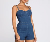 Stylish Sweetheart Denim Romper