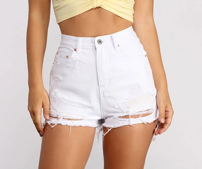 Never Enough High Rise Destructed Shorts