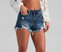 Meli Mid-Rise Cutoff Denim Shorts by Windsor