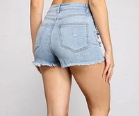 Good Vibes High-Rise Denim Shorts