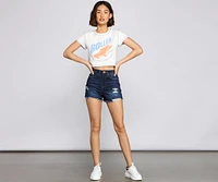 Stylish Staple High Rise Denim Shorts