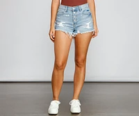 Girl Next Door High Rise Destructed Cutoff Shorts