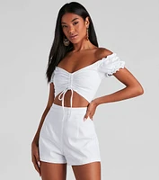 Stylish Intentions Cutout Denim Romper