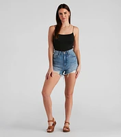 Reese Extra High Waist Cutoff Denim Shorts by Windsor