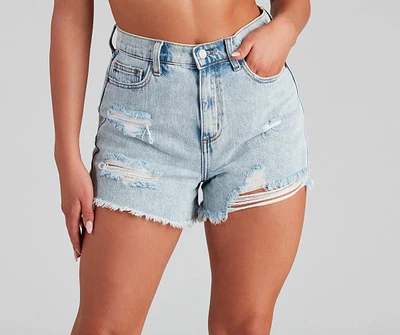 Damsel Distress High-Rise Mom Shorts