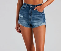 On A Roll Denim Mom Shorts