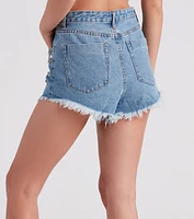 90s Glam Rhinestone Beaded Denim Shorts