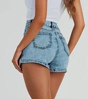 Center Stage High-Rise Acid Denim Skort