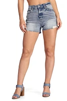 Eve High Waist Cut Off Jean Shorts