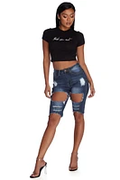 Stylishly Destructed Jean Shorts