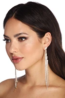 Famed Rhinestone Fringe Earrings