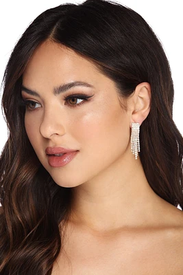 Rhinestone Fringe Earrings