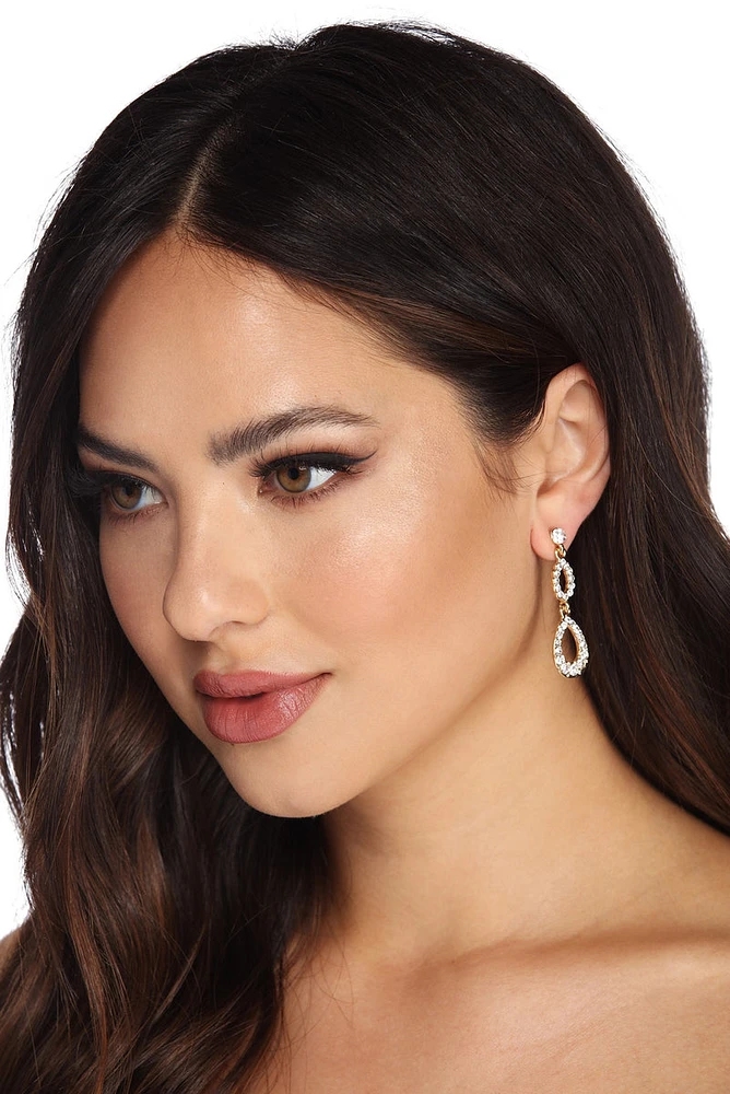 Rhinestone Teardrop Earrings