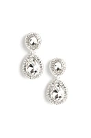 Double Rhinestone Tear Drop Earrings