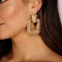 Gold Rush Textured Door Knocker Earrings