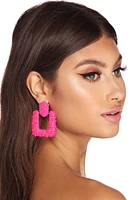 Door Knocker Neon Earrings