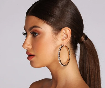 Rhinestone Queen Hoop Earrings