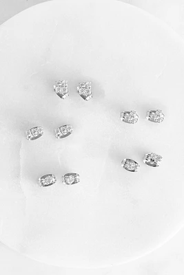 Cool Cluster Cubic Zirconia Earring Pack