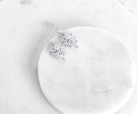 Cubic Zirconia Mini Leaf Earrings