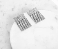 Mini Rhinestone Fringe Earrings