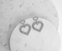 Follow Your Heart Rhinestone Earrings