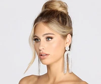 Stargazing Rhinestone Fringe Earrings