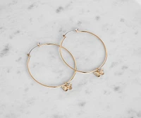 Butterfly Charm Hoop Earrings