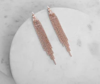 Classic Beauty Cubic Zirconia Baguette Fringe Earrings