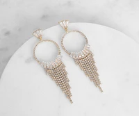 O-Ring Cubic Zirconia Fringe Earrings