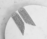 Dreaming Of Diamonds Rhinestone Fringe Earrings