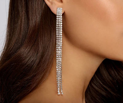 Loving The Sparkle Rhinestone Fringe Earrings