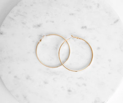 An Everyday Look Flat Hoop Earrings