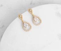 Cubic Zirconia Teardrop Rhinestone Earrings