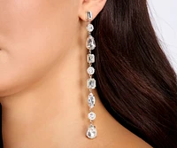 Sparkling Nights Linear Rhinestone Duster Earrings