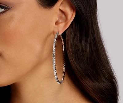 Give Me More Rhinestone Hoops