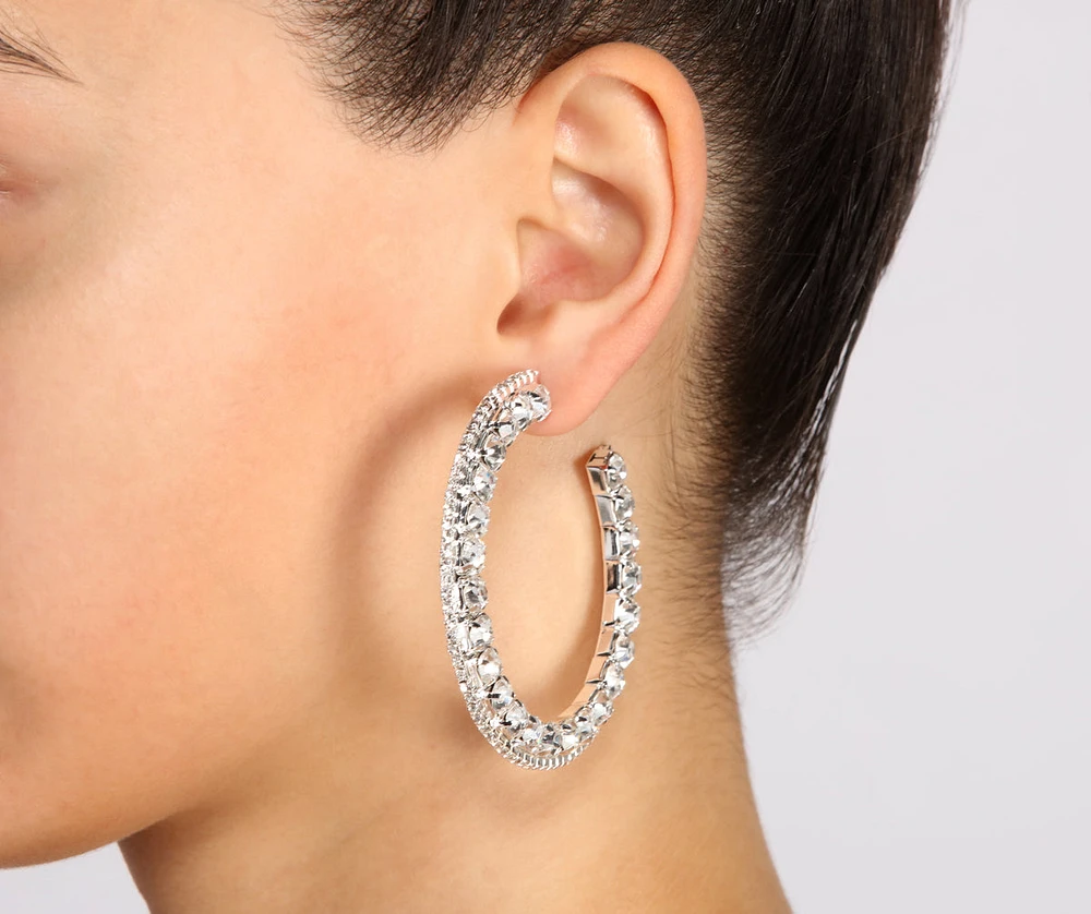 Double Rhinestone Hoops