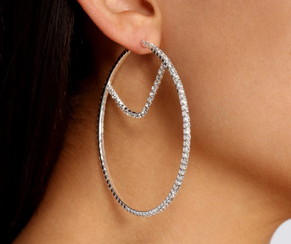 Show Up Rhinestone Hoop Earrings