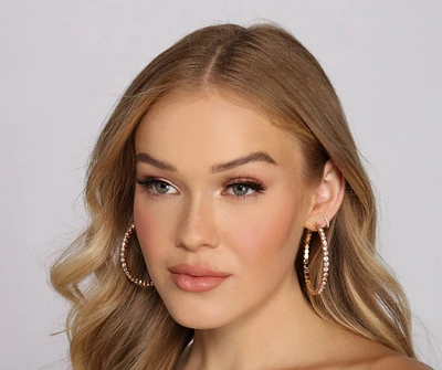 Moment of Glam Rhinestone Hoops