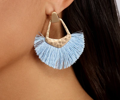 Boho Chic Tassel Fan Earrings