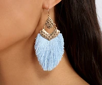 Feeling Fab Fan Tassel Earrings