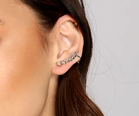 Trendy Glam Rhinestone Crawler Earrings