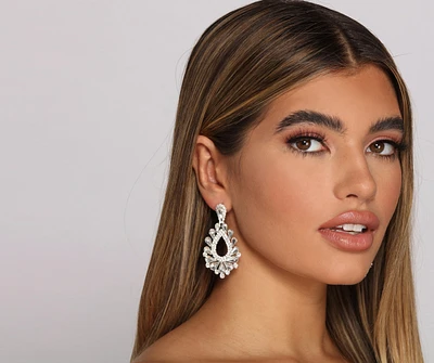 Glamorous Beauty Rhinestone Statement Earrings