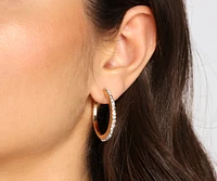 Rhinestone Hoops And Studs Six Earring Pack