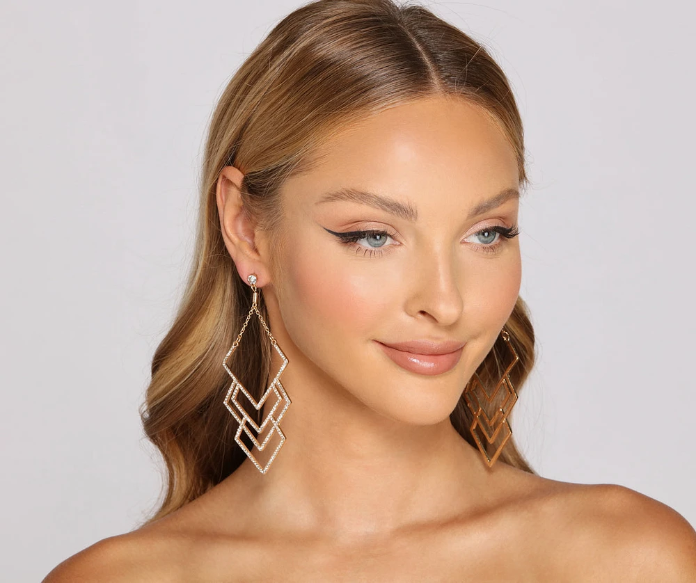 Linked In Glamour Rhinestone Earrings