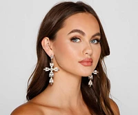 Rhinestone Cross Statement Earrings