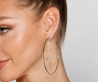 Glam Babe Rhinestone Detail Hoop Earrings