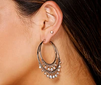 Gorgeous Glam Rhinestone Hoop Earrings