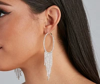 Alluring Glamour Fringe Hoop Earrings